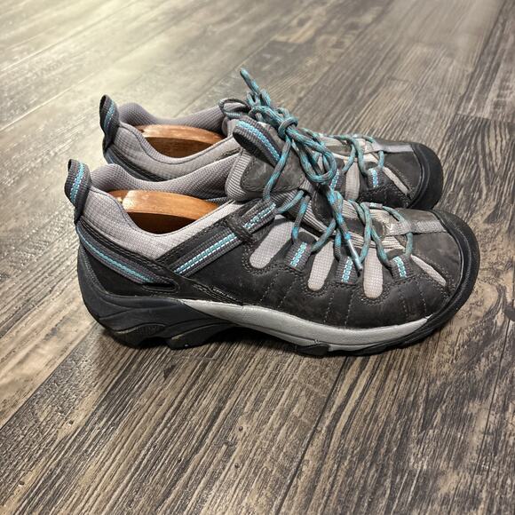 KEEN Targhee II Low Hikers Gray Teal Womens size 7 Waterproof 1004089 - Picture 1 of 6